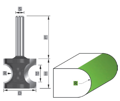 HW-(HM) Halbstabfräser Z=2 MAN geeignet Profilfräser SK1121 Profilieren S=8/12