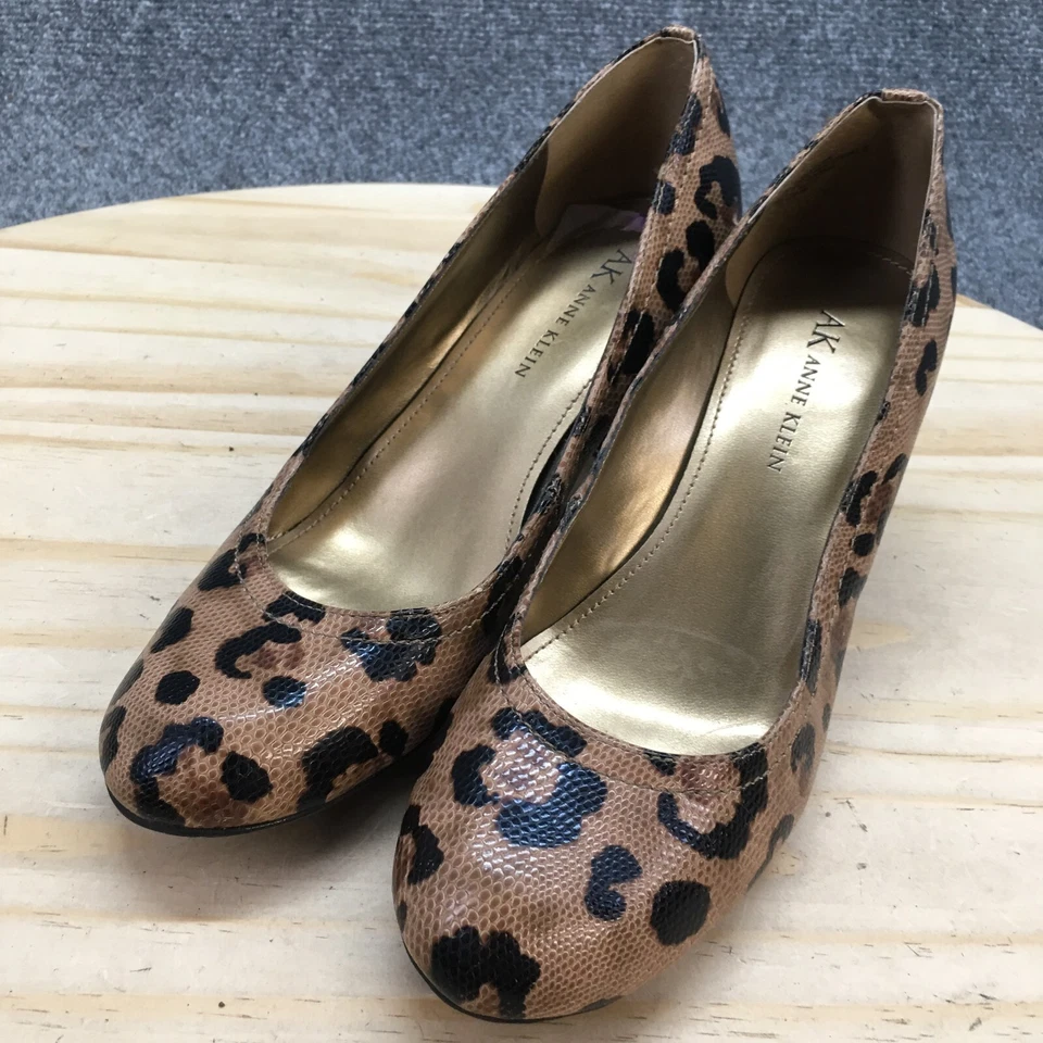 Zapatos de salón informales sin cordones Anne Klein para mujer 6,5 M Fenton con estampado animal marrón Foto 3 de 4