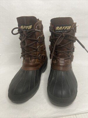 Brown Leather Baffin Technology Unisex Boots  Men s Sz 9W NO LINER