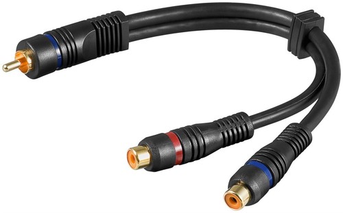 PRO 20cm RCA PHONO Y SPLITTER CABLE ADAPTER 1 Male to 2 x Female OFC Gold - Picture 9 of 9