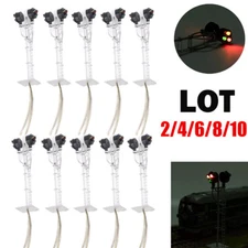 2-10X HO Scale Model Tri-Lights Block Signal Fine Made Metal 2 Opposite Targets