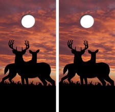 Buck / Doe Sihloutte Cornhole Board Wraps FREE LAMINATION 3030