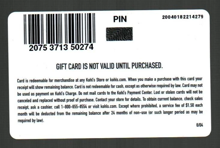 KOHL'S Purple Daisy ( 2004 ) Gift Card ( $0 ) - Image 2 of 2