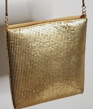 Gold Mesh Shoulder Evening Bag Valerie Stevens Small Lipstick Mirror Included