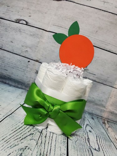 Torta e set pannolini 3 livelli - tema agrumi arancia Little Cutie - Clementine - Foto 7 di 15