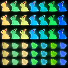 Luminous Mini Resin Bunny Easter Egg Fillers - 84 Pcs Glow in the Dark Decor