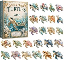 2026 Christmas Pearl Turtle Advent 24-day Acrylic Flat Turtle Home Decor