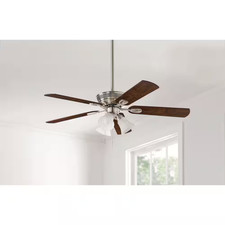Glendale III 52 In. LED Indoor Brushed Nickel Ceiling Fan with Light and Pull Ch
