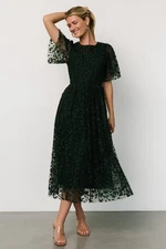 NWT Baltic Born Kendra Lace Dress Size 1XL Green Embroidery Festive Midi Holiday