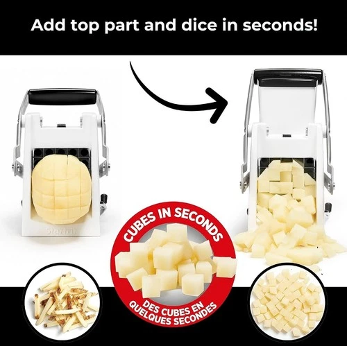 3-in-1 Fry Cutter & Cuber Potato Vegetable Cutter Stainless Steel Blades image 7