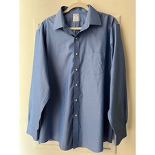 Brooks Brothers 1818 Regular Fit Non-Iron Blue Dress Shirt 17 34/35 Mens