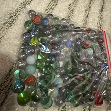 Vintage Modern Glass Marbles Bulk Mixed Lot 1 lb 13.5 oz Cat's Eyes Swirls