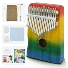 17 Key Kalimba Thumb Piano - Standard Multi-colored butterfly love flower