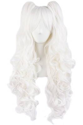 MapofBeauty 28''/70cm Lolita Long Curly Clip on 28 Inch (Pack of 1), White 