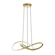 AFX Lighting Celeste 24" LED Pendant, Light Antique Brass/White - CLSP24LAJUDLB