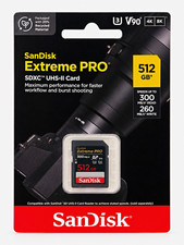 SanDisk Extreme PRO 512GB SDXC UHS-II V90 U3 Class 10 Memory Card