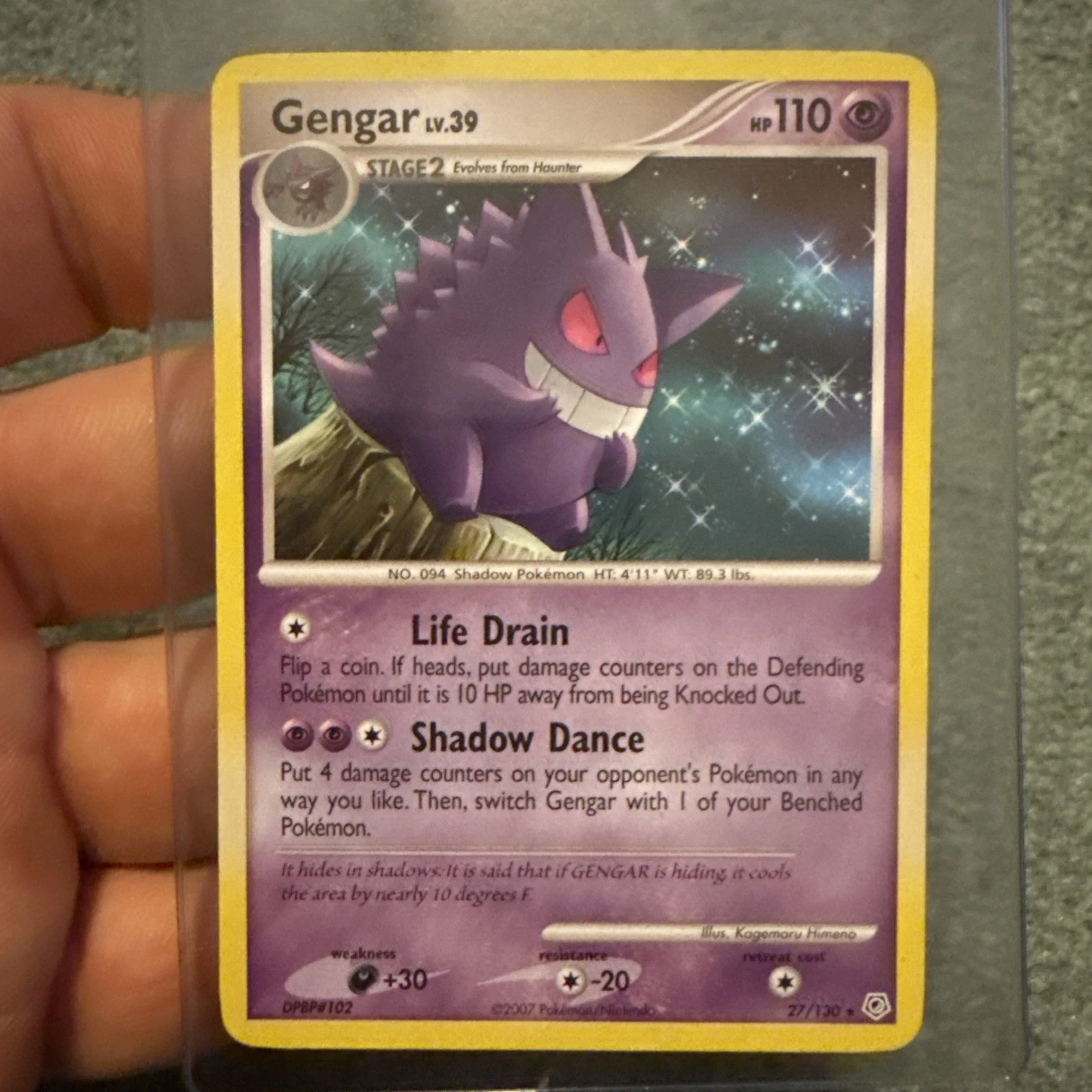 Pokemon TCG Gengar Diamond and Pearl Rare Regular 27/130 English