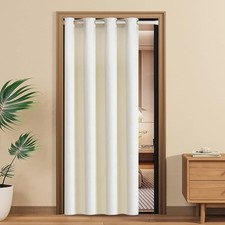 Velvet Door Curtains Grommet Privacy for 25W x 40L Pack of 1 , Ivory