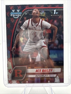 #ad #ad 2024 25 Bowman University Chrome Ace Bailey #1 Team Logo Refractor RC $25.00