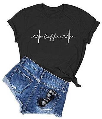  Women Coffee Graphic Cute T Shirts Funny Ideas Large Black
