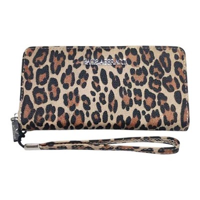 Küsse & Umarmungen Große Damen Geldbörse aus Kunstleder Farbe Leopard Kaffee