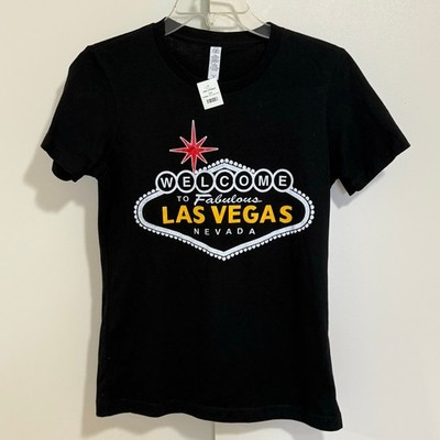 Las Vegas NWT Women's Black T-Shirt Size Medium Graphic Tee Streetwear Casual