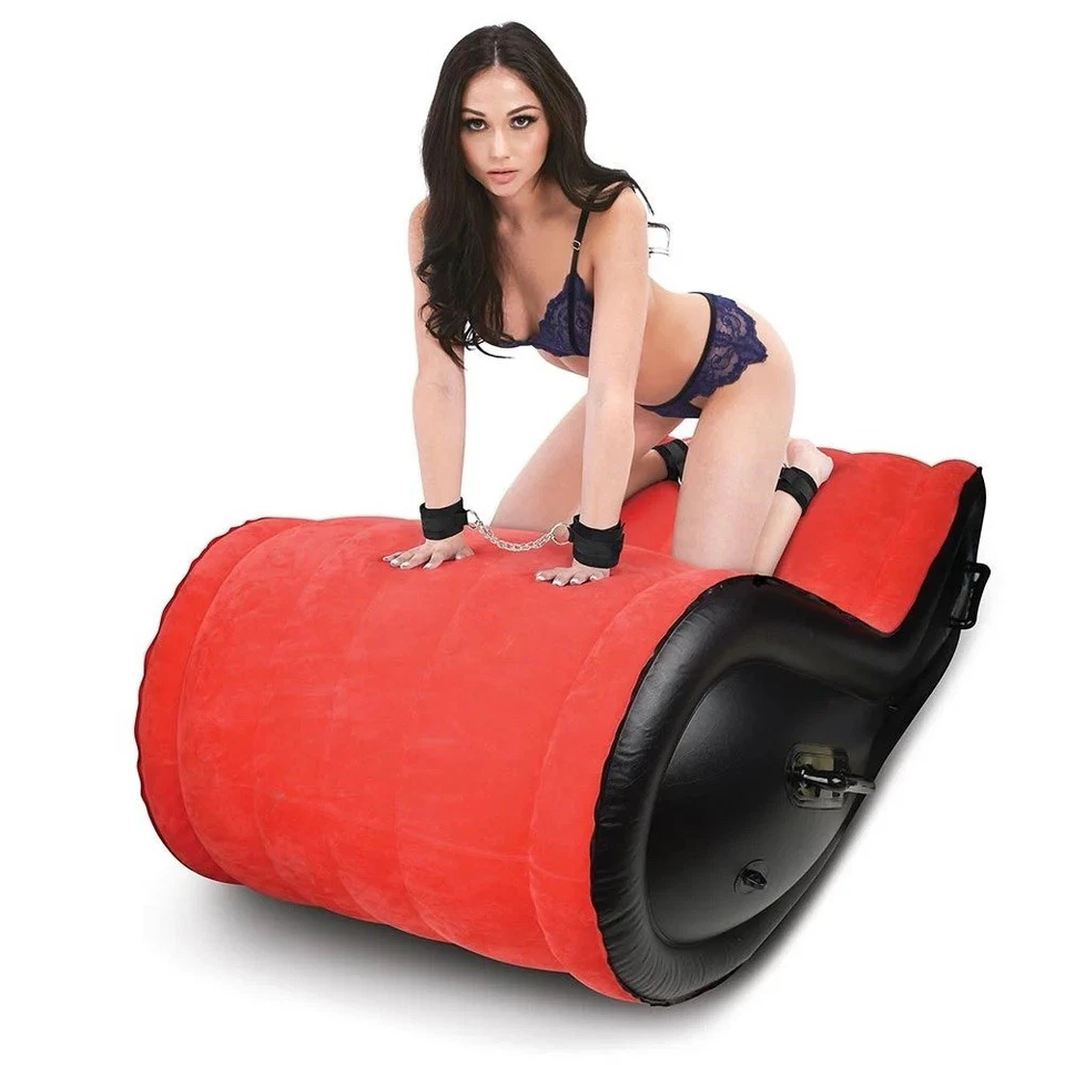 Juego de sofá sexual inflable LuxFetish 6 piezas BDSM con puños, venda para los ojos y bomba Foto 3 de 4