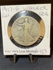 1917-S Reverse Walking Liberty Half Dollar. Key Date-Very Low Mintage 90% Silver