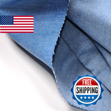 Indigo Blue 5oz 100 Cotton Denim Chambray Fabric 56" Wide By The Yard