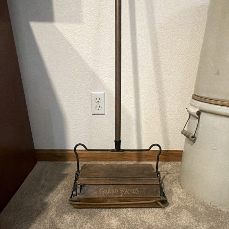 Vintage Bissell Push Sweeper Wood & Metal Fiber Bristles for Carpet