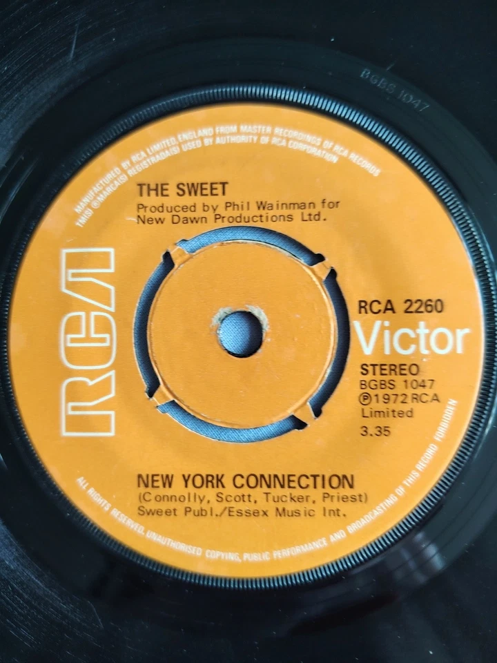 THE SWEET "WIG-WAM BAM" 1972 7" VINYL SINGLE IN A PLAIN SLEEVE - Image 4 of 4