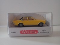 Wiking Pkw Opel Commodore B Verkehrsgelb Dach Mattem Schwarz 079605 H0 1:87 Ovp