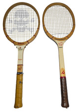 2 VINTAGE Wood Tennis Rackets WILSON Jack Kramer / SEAMLESS Bobby Riggs