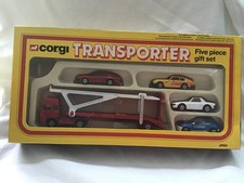 CORGI JUNIORS J3124 TRANSPORTER 5 PIECE GIFTSET - RARE CAR VARIANTS - BOXED