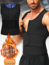Men Sauna Suit Waist Trainer Vest Sweat Body Shaper Fat Burn Tank Top Gym Shirt