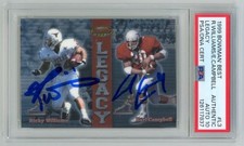 Ricky WILLIAMS & Earl CAMPBELL Signed 1999 Bowmans Best TEXAS Card PSA Auto 10