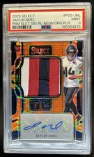 2025 Select Jaylin Noel Signatures RC Patch Neon Orange Pulsar Auto #/45 PSA 9