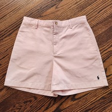 Vintage Ralph Lauren Sport Shorts Pink 100 Cotton Flat Front Chino Golf Size 6