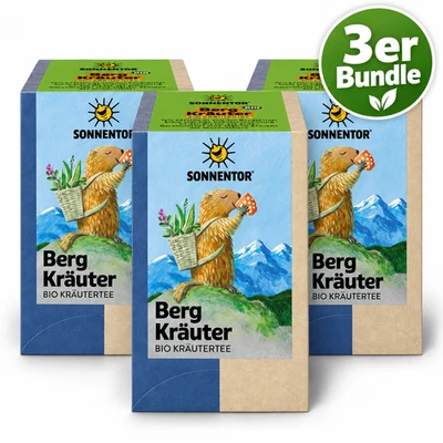 Sonnentor Bergkräuter Tee Bio 3er Pack 3x18 Beutel 81g Kräutertee Rosmarin vegan - Bild 1 von 4