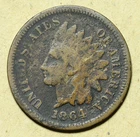 1864-L Indian Cent VG Details Dark No Reserve