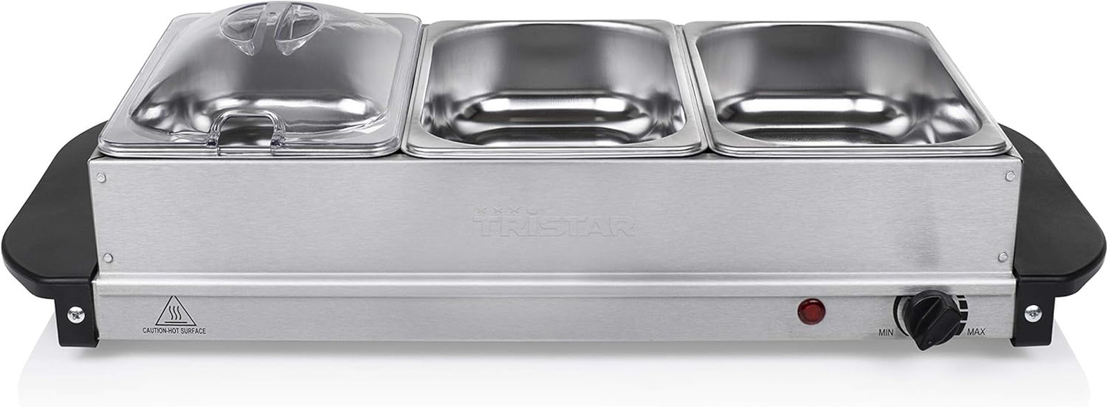 Scaldavivande Buffet in Acciaio Inox, Termostato Regolabile, Capacità Totale Di 