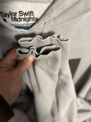 Taylor Swift Midnights Hoodie Sweatshirt Draw the Cat Eye Gray Adult Large - Picture 6 of 6