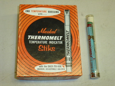 NOS! LOT OF 2 Markal THERMOMELT TEMPERATURE INDICATOR STIK, 150° F, 66° C