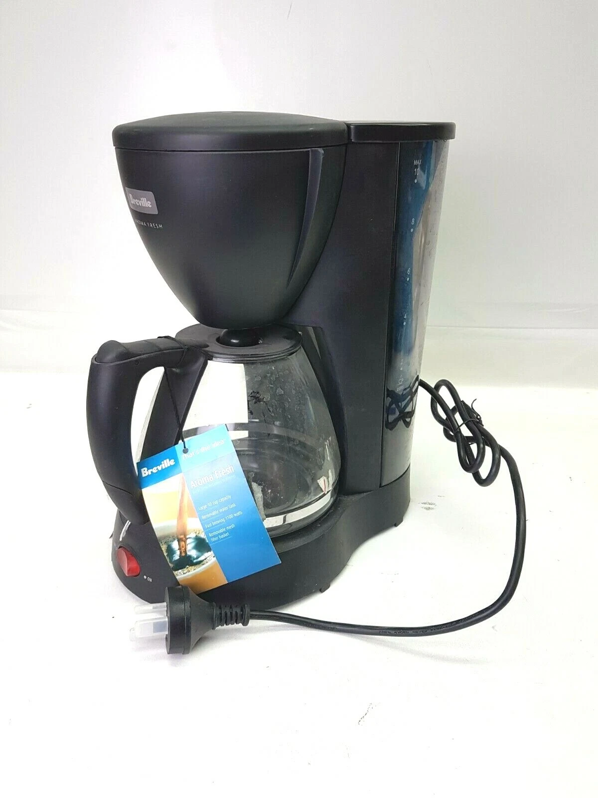Breville Coffee Maker Tea Machine Aroma Style Electronic Black BCM100 10 Cup