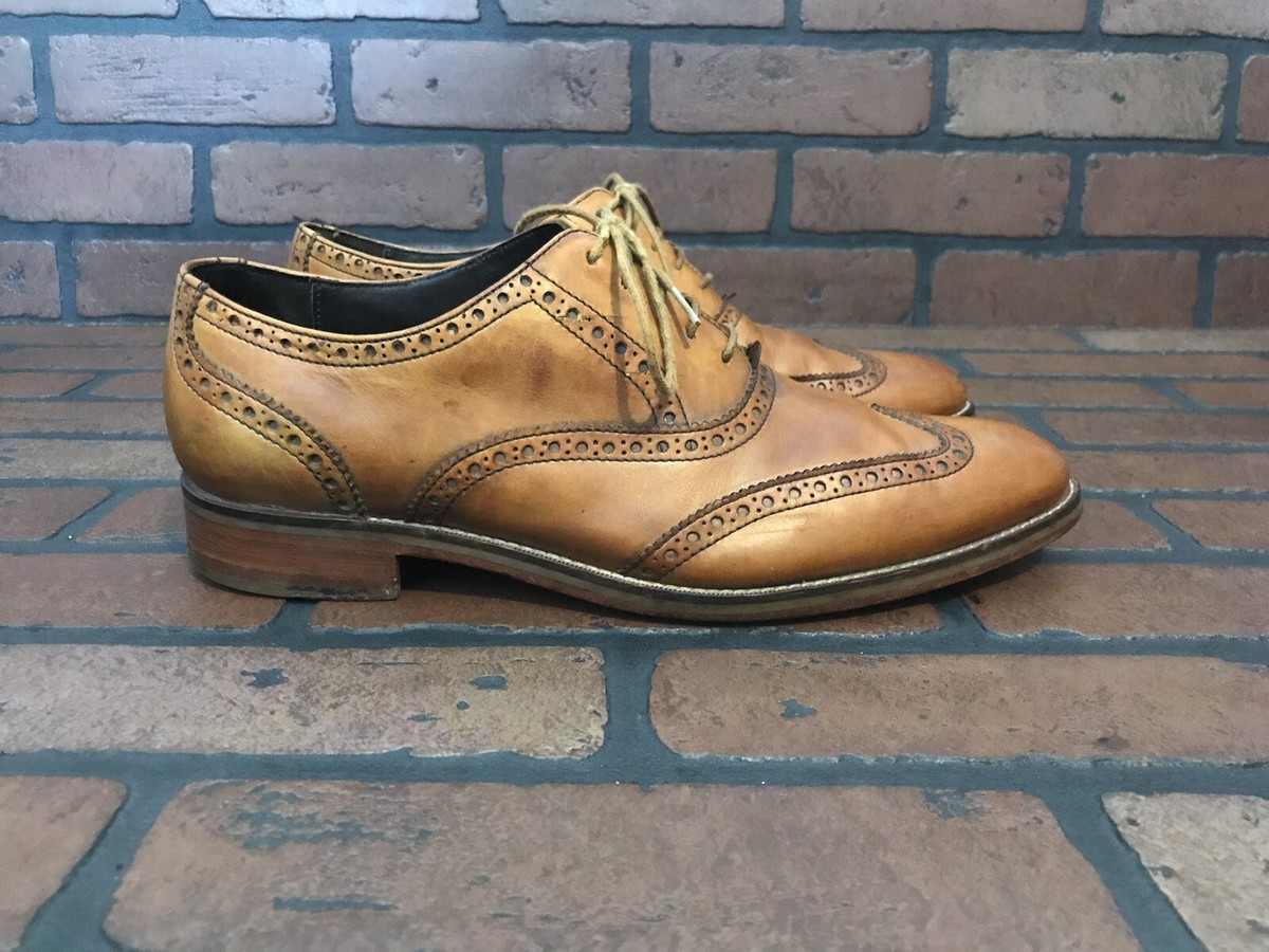 EUC Cole Haan MADISON Oxfords Men Size 8.5 Brown Leather Wingtip C10146 Cole Haan Madison British Tan Leather Wingtip Oxfords Size  main image 4
