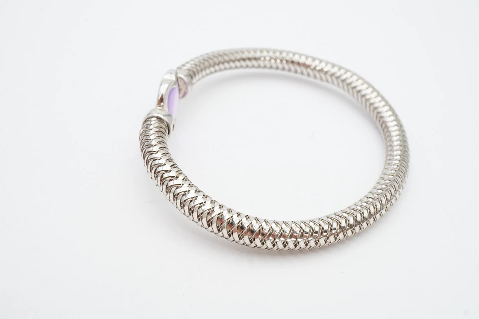 Roberto Coin 18k белое золото аметист эластичный браслет регулируемая сетка 7» - Изображение 4 из 4