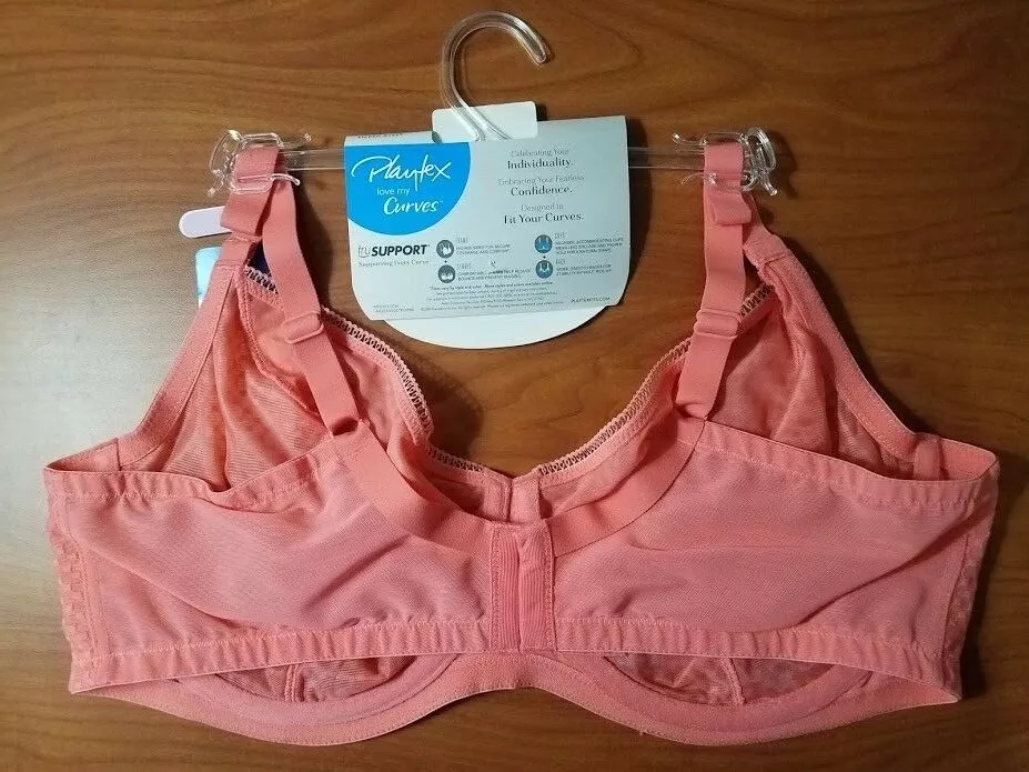 NEW PLAYTEX LOVE MY CURVES BRA CORAL STYLE 4713 UNDERWIRE SIZE 42C 36D 42D