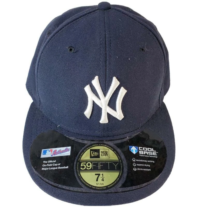 New York Yankees Cap 59Fifty 7 1/4 New Era Fitted Hat Cool Base U.S.A  Authentic