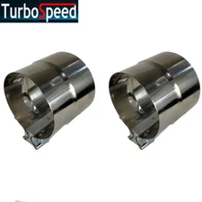 1Pairs 3.5" inch 89mm Heavy Duty Stainless Steel Exhaust Lap Joint Band Clamp