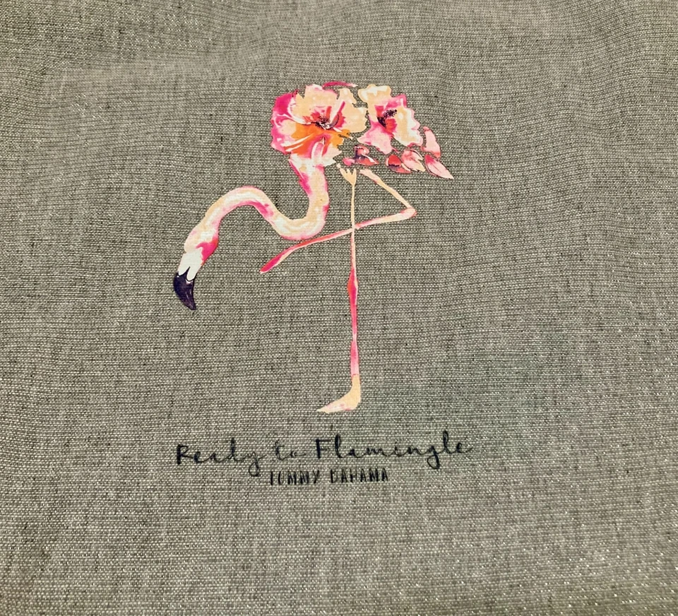 Tommy Bahama Silver Tote Bag Purse Pink Flamingo Ready to Flamingle Zip Closure - Image 2 of 4